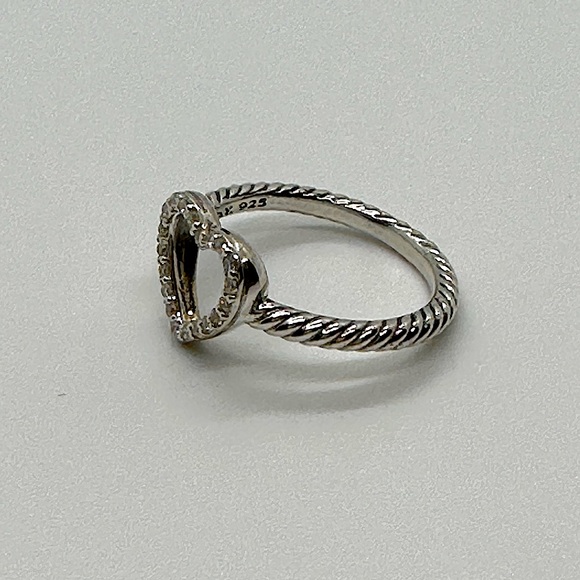 DAVID YURMAN Sterling Silver 925 Classic Cable Heart Ring Size 8 - Picture 7 of 10